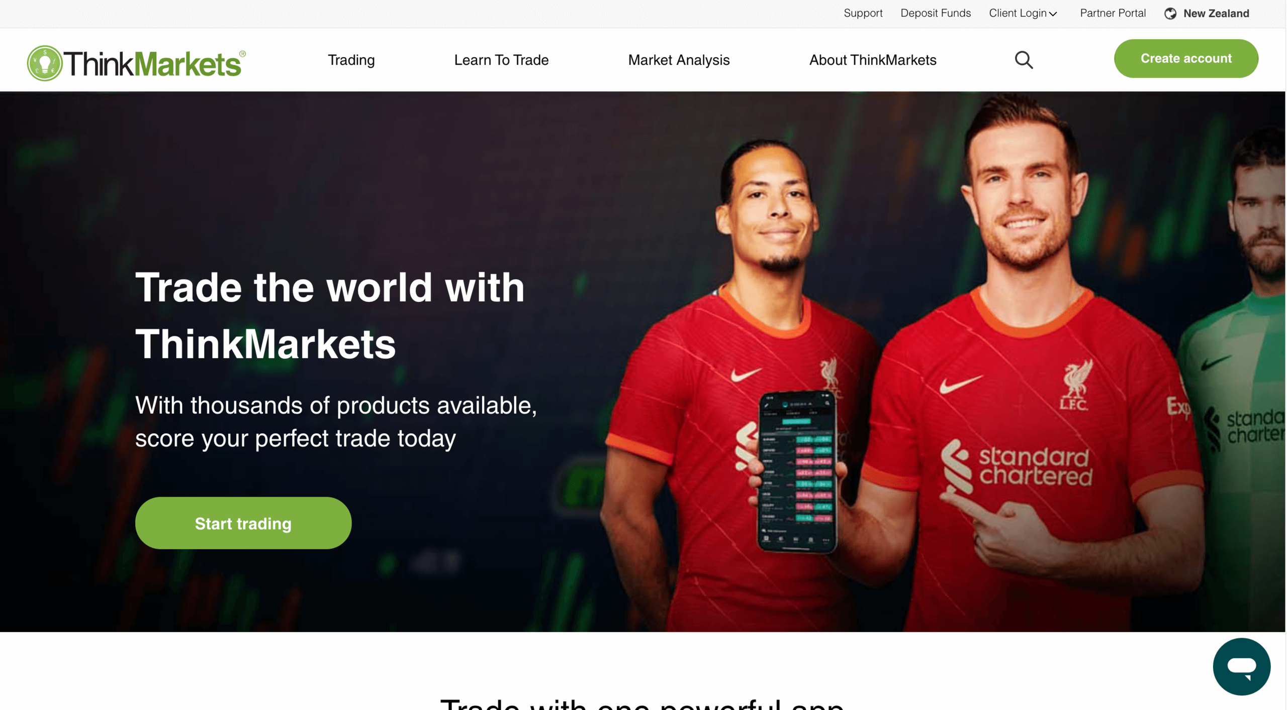 ThinkMarkets Main Page